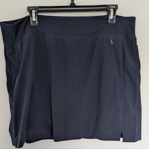 Athleta Skirt Womens 16 Soho Skort Shorts Blue Athletic Stretch Elastic Waist